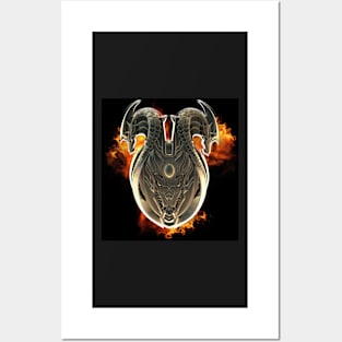 Dragon shield against flames. Posters and Art